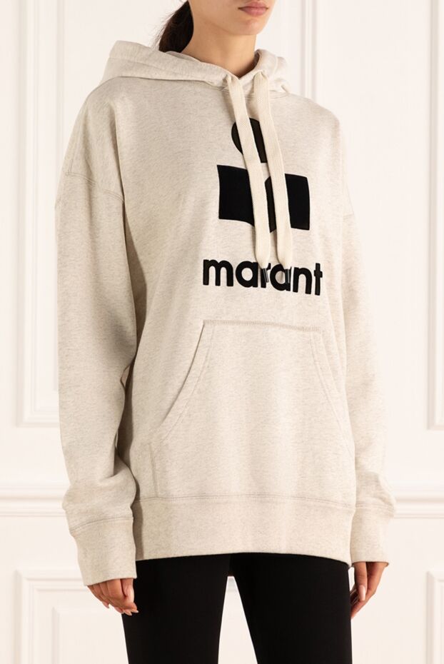 Isabel Marant beige hoodie with a dark logo print women's 175317 - photo 3