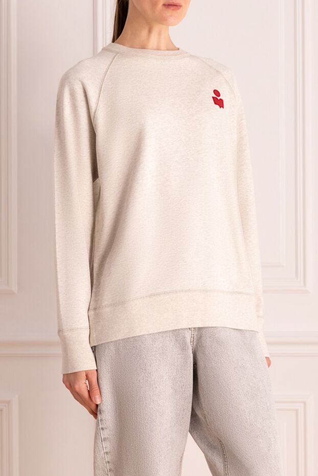 Isabel Marant beige sweatshirt with a small logo print women's 175320 - photo 3