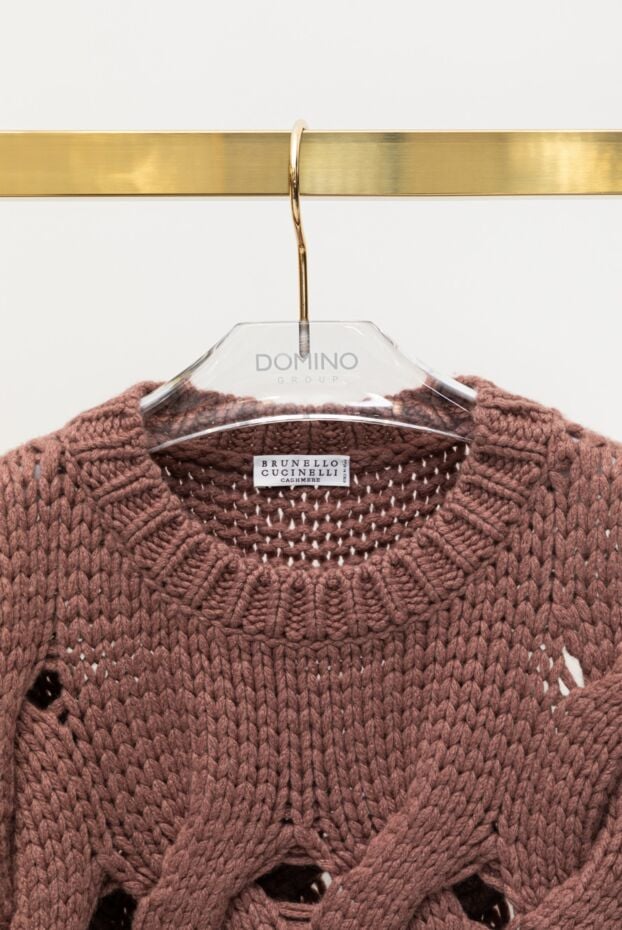 Brunello Cucinelli джемпер ручной вязки из толстой пряжи с декоративными прорезями 175381 - фото 2