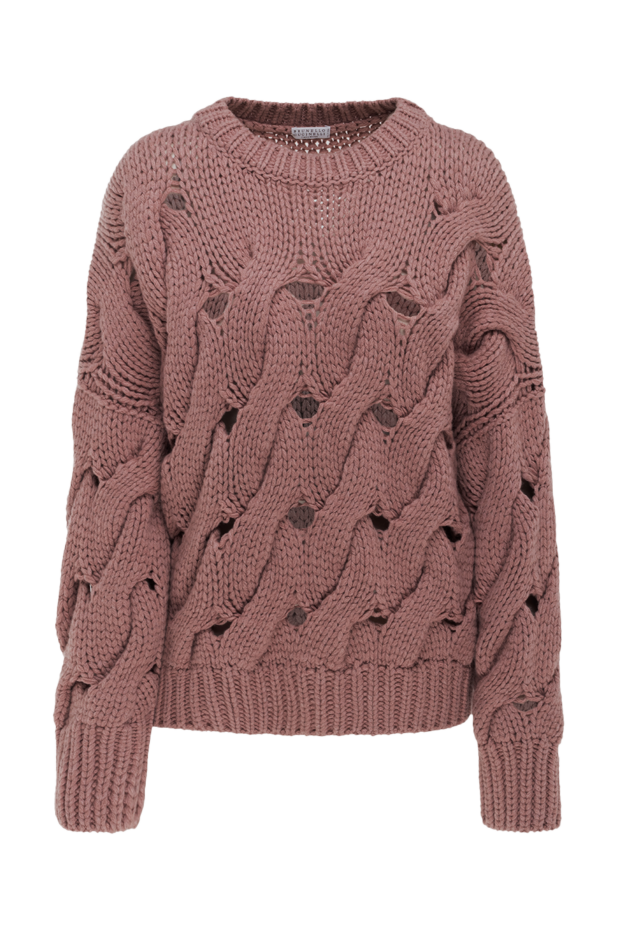 Brunello Cucinelli джемпер ручной вязки из толстой пряжи с декоративными прорезями 175381 - фото 1
