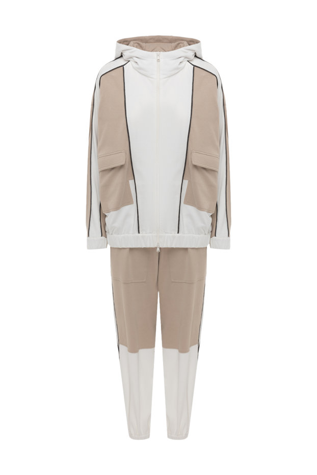 Brunello Cucinelli двухцветный спортивный костюм с вертикальными акцентами 175438 - фото 1