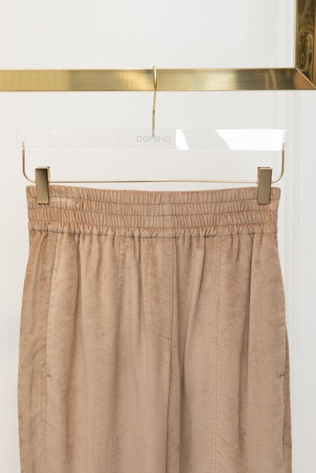 Beige viscose pants for women - photo 2