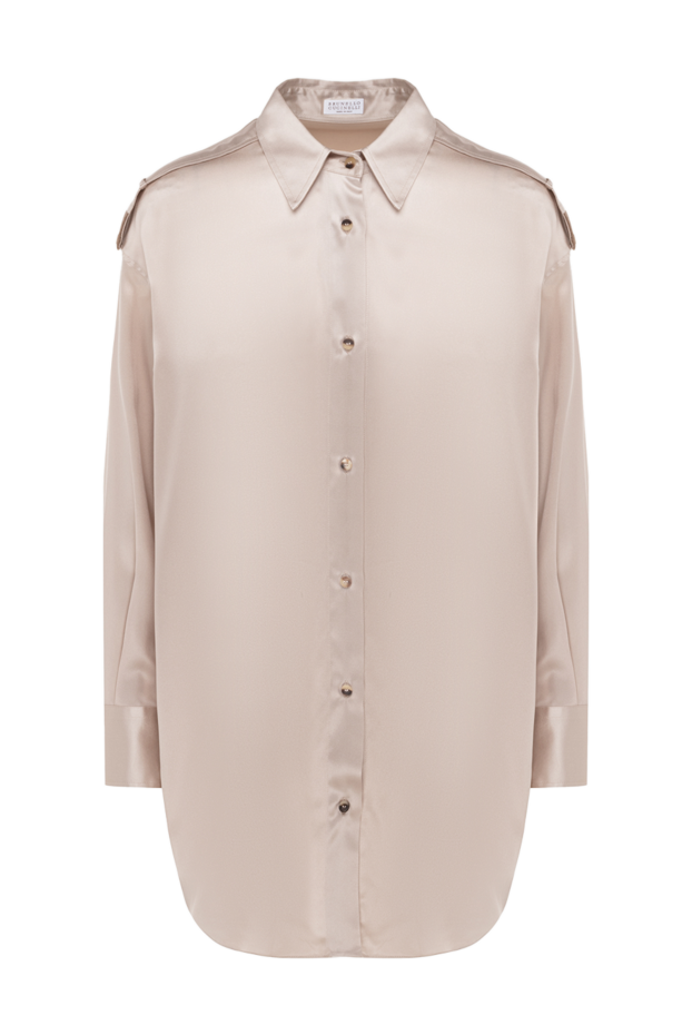 A silk shirt with epaulettes and a soft satin sheen - photo 1