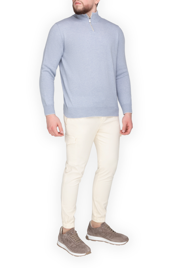 Eleventy long sleeve cashmere jumper for men blue 175488 - photo 2