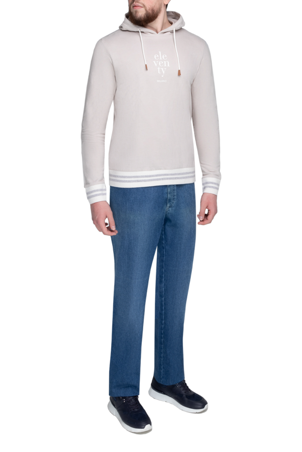 Beige cotton sweatshirt for men - photo 2
