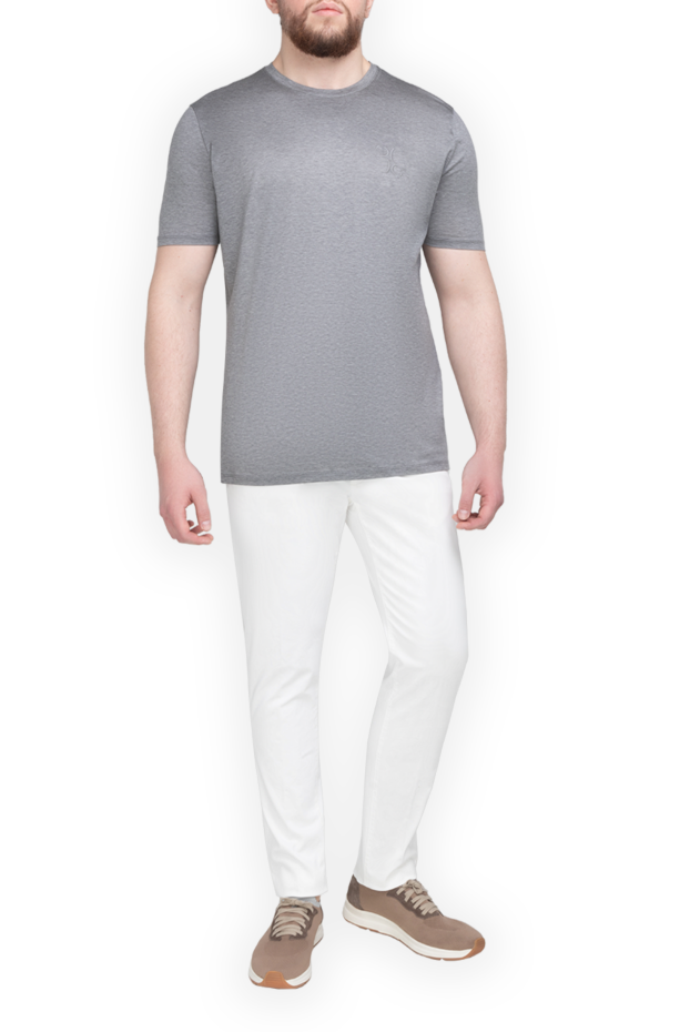 Eleventy men's white trousers with ties 175495 - photo 2