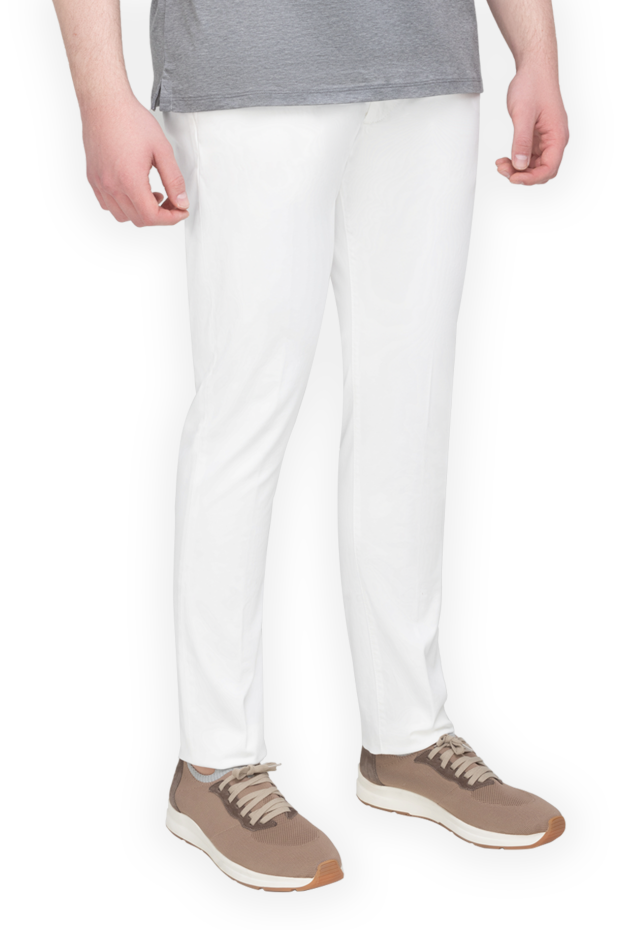 Eleventy men's white trousers with ties 175495 - photo 3