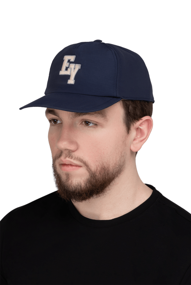 Eleventy blue linen and polyamide cap for men 175504 - photo 2