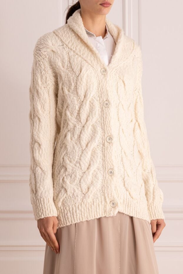 Casheart white knitted cardigan with buttons women's 175552 - photo 3