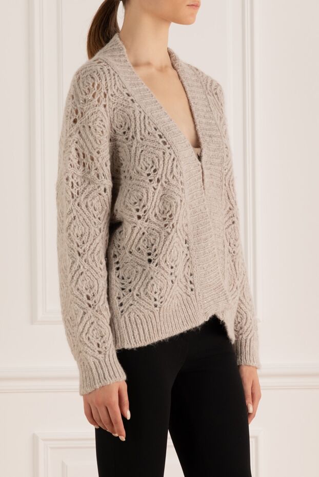 Panicale gray lace-knit cardigan women's 175567 - photo 3