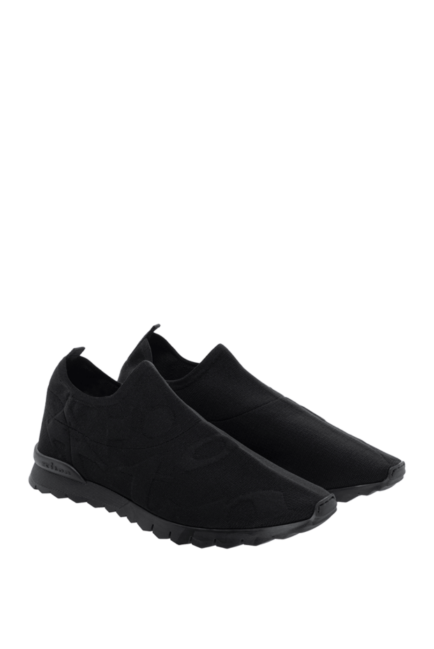 Kiton black slip-ons with flexible sole and textured patternmen's 175578 - photo 3