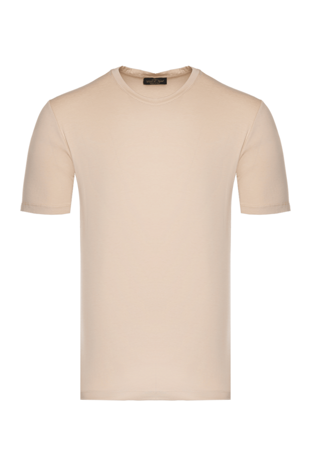 Cesare di Napoli man men's beige cotton and elastane t-shirt buy with prices and photos 175620 - photo 1