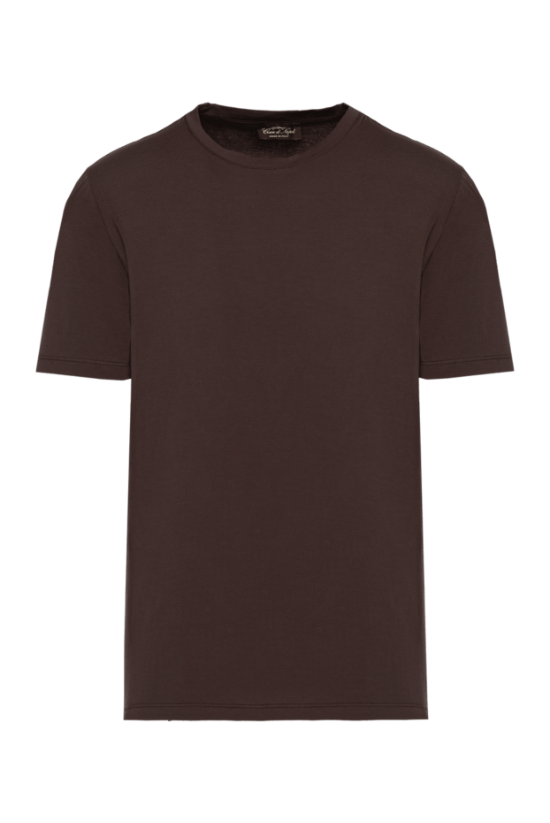 Cesare di Napoli чоловічі футболка з бавовни та еластану коричнева чоловіча купити фото з цінами 175622 - фото 1