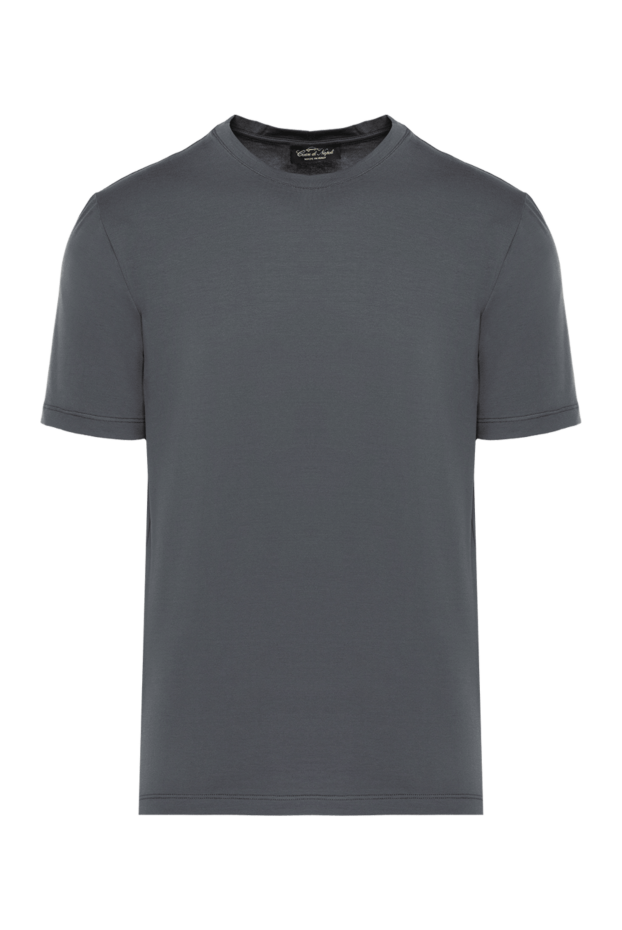 Cesare di Napoli man gray cotton and elastane t-shirt for men buy with prices and photos 175625 - photo 1