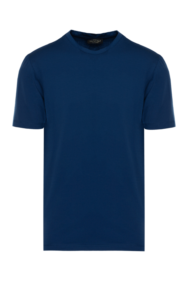 Cesare di Napoli man blue cotton and elastane t-shirt for men buy with prices and photos 175627 - photo 1