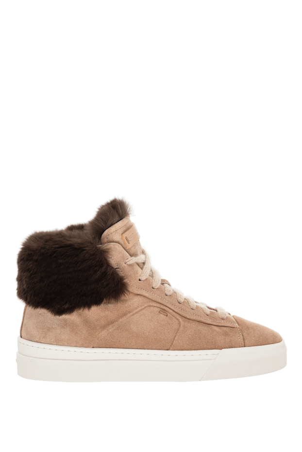 Santoni woman sneakers made of beige suede for women buy with prices and photos 175628 - photo 1