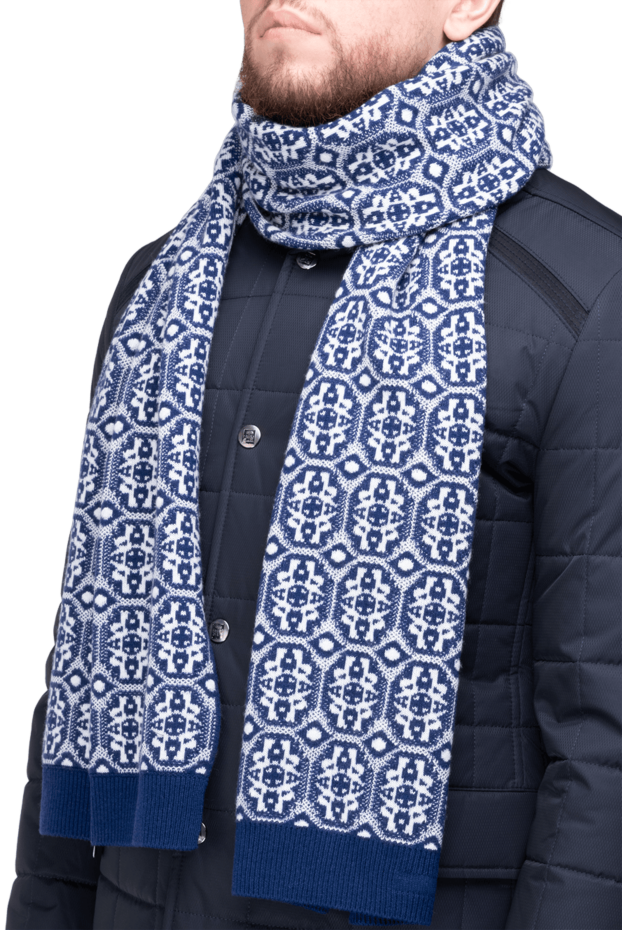 Stefano Ricci men's knitted cashmere scarf with a complex geometric jacquard pattern 175638 - photo 2