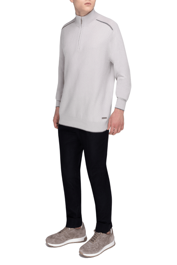 Stefano Ricci men's light gray cashmere and silk jumper 175640 - photo 2