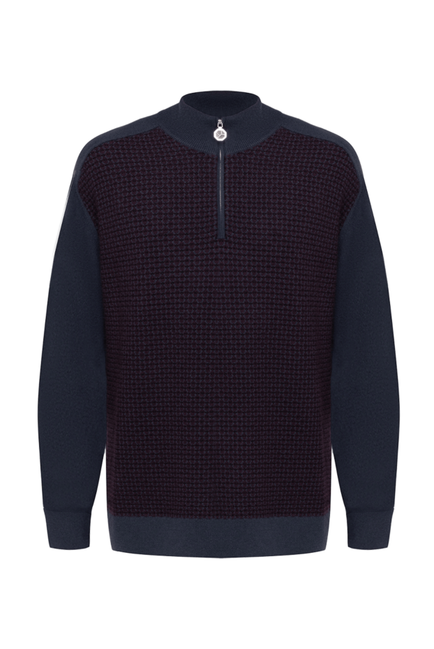 Stefano Ricci knitted troy sweater with a short zip in a two-tone color blocking style 175641 - photo 1