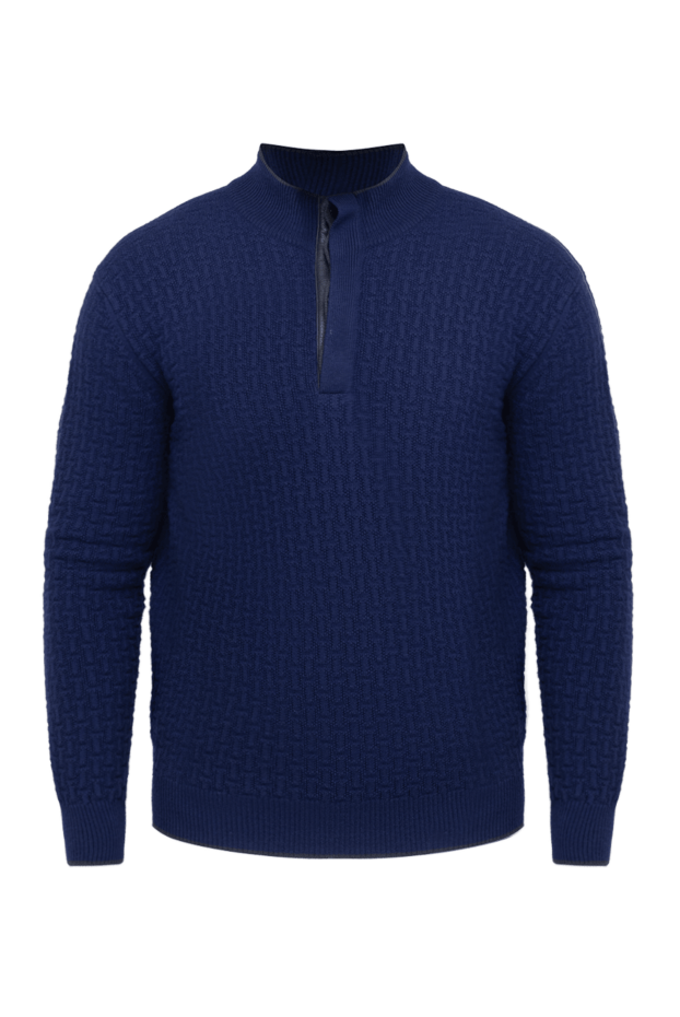 Stefano Ricci men's blue textured cashmere jumper 175642 - photo 1