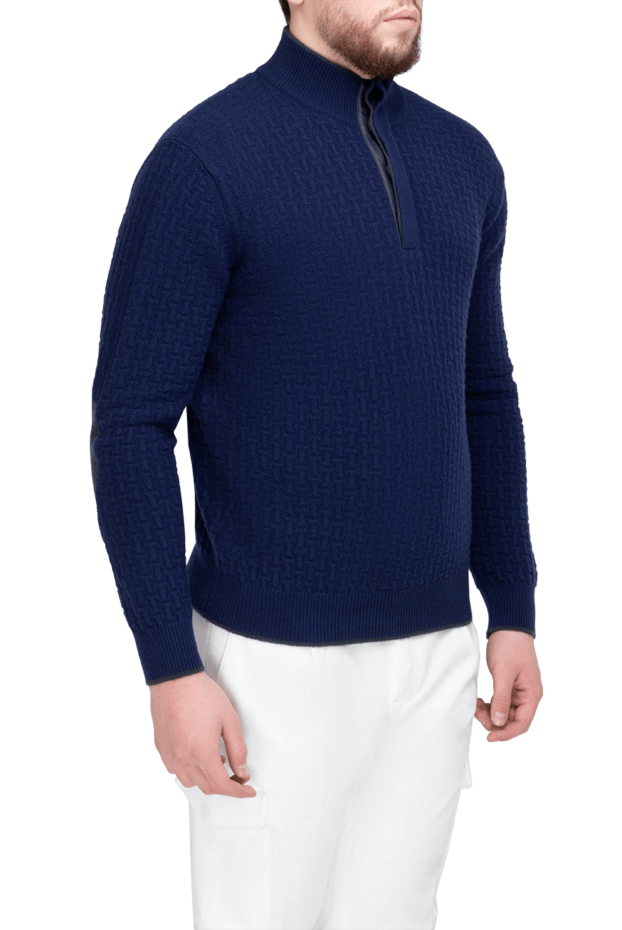 Stefano Ricci men's blue textured cashmere jumper 175642 - photo 3