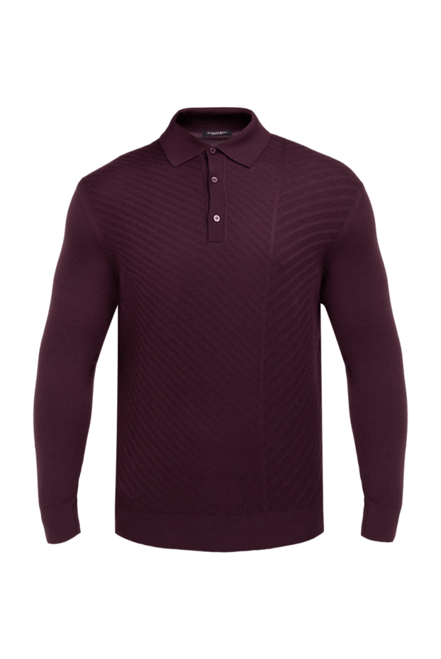 Stefano Ricci long sleeve wool polo for men burgundy 175647 - photo 1
