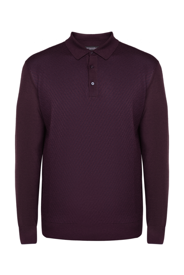 Stefano Ricci long sleeve cashmere and silk polo for men burgundy 175648 - photo 1
