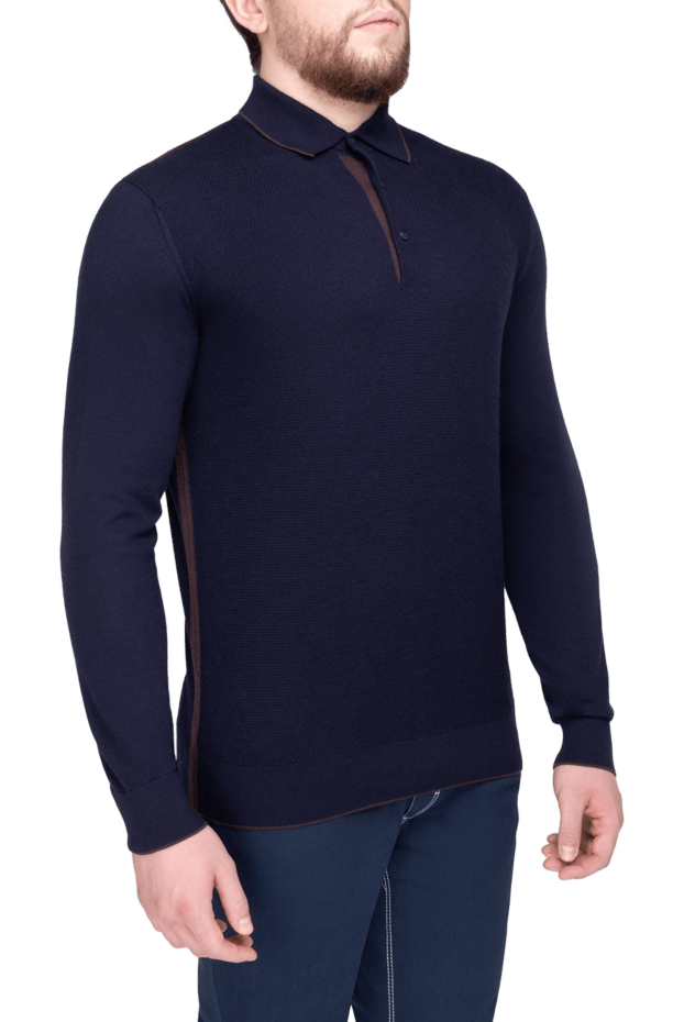 Stefano Ricci ink long sleeve polo shirt in cashmere and silk 175653 - photo 3