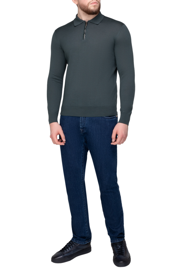 Stefano Ricci men's long sleeve cashmere polo shirt with zip 175657 - photo 2