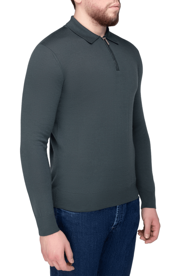 Stefano Ricci men's long sleeve cashmere polo shirt with zip 175657 - photo 3