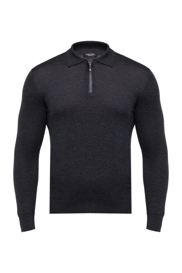 Stefano Ricci men's gray silk crocodile skin zip-up polo shirt 175659 - photo 1