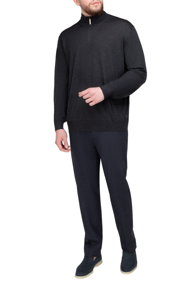 Stefano Ricci cashmere and silk tee for men gray 175664 - photo 2