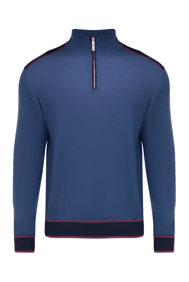 Stefano Ricci men's blue cashmere and silk troyer with contrast trim 175674 - photo 1