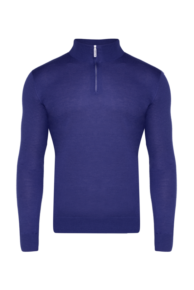 Stefano Ricci navy blue cashmere and silk troyer with zip-up collar 175679 - photo 1