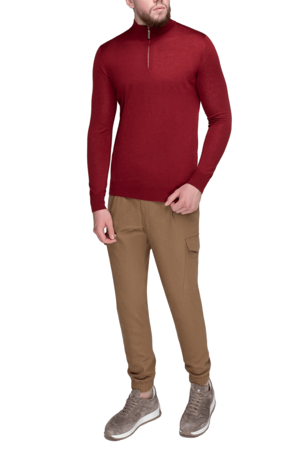 Stefano Ricci men's cashmere and silk troyer, smooth red, with zip 175685 - photo 2