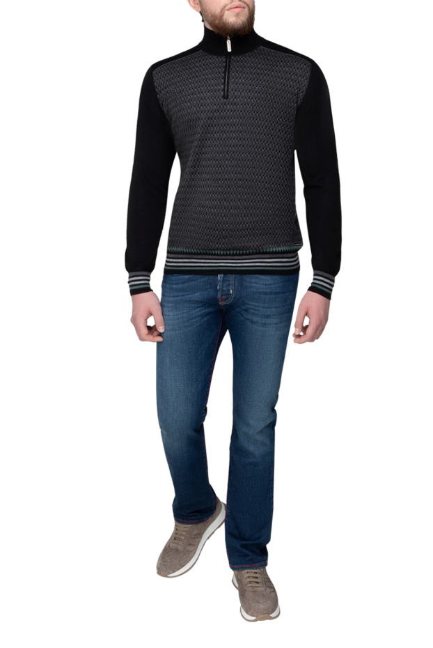 Stefano Ricci men's wool troyer with textured pattern and stand-up collar 175687 - photo 2
