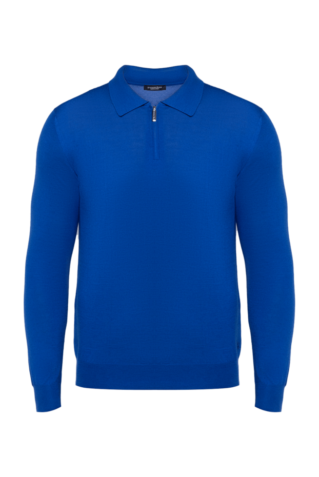 Stefano Ricci men's knitted polo in royal blue with long sleeves 175713 - photo 1