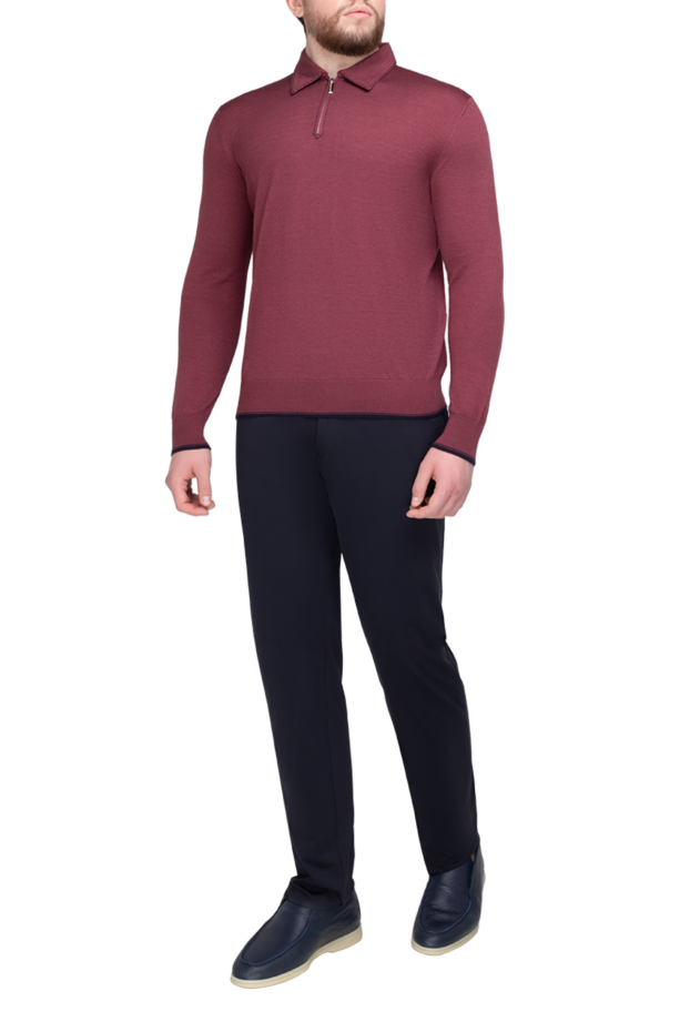 Stefano Ricci long-sleeved cashmere and silk polo for men pink 175717 - photo 2