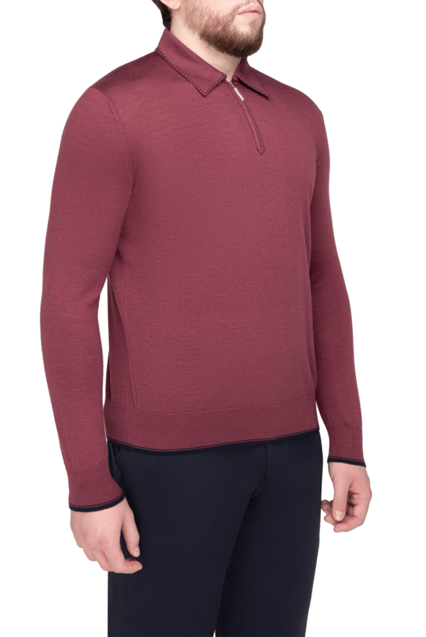 Stefano Ricci long-sleeved cashmere and silk polo for men pink 175717 - photo 3