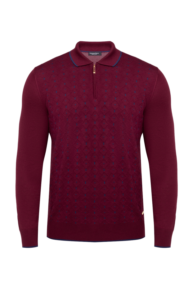 Stefano Ricci men's burgundy cashmere silk polo with blue diamonds 175719 - photo 1