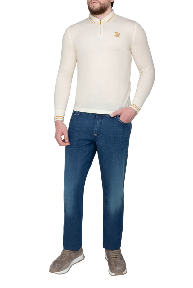 Stefano Ricci polo with long sleeves made of wool for men white 175722 - photo 2