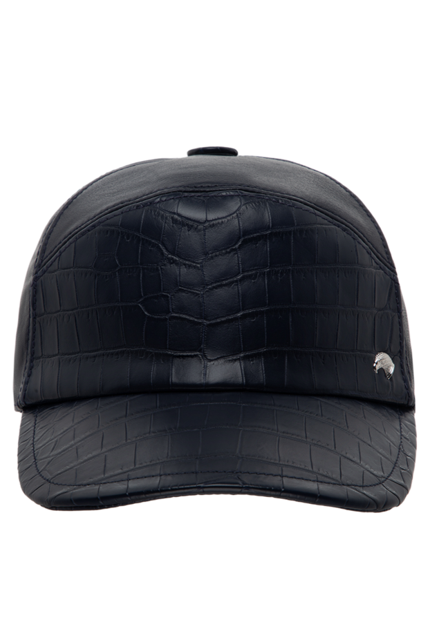 Blue alligator leather cap for men - photo 1