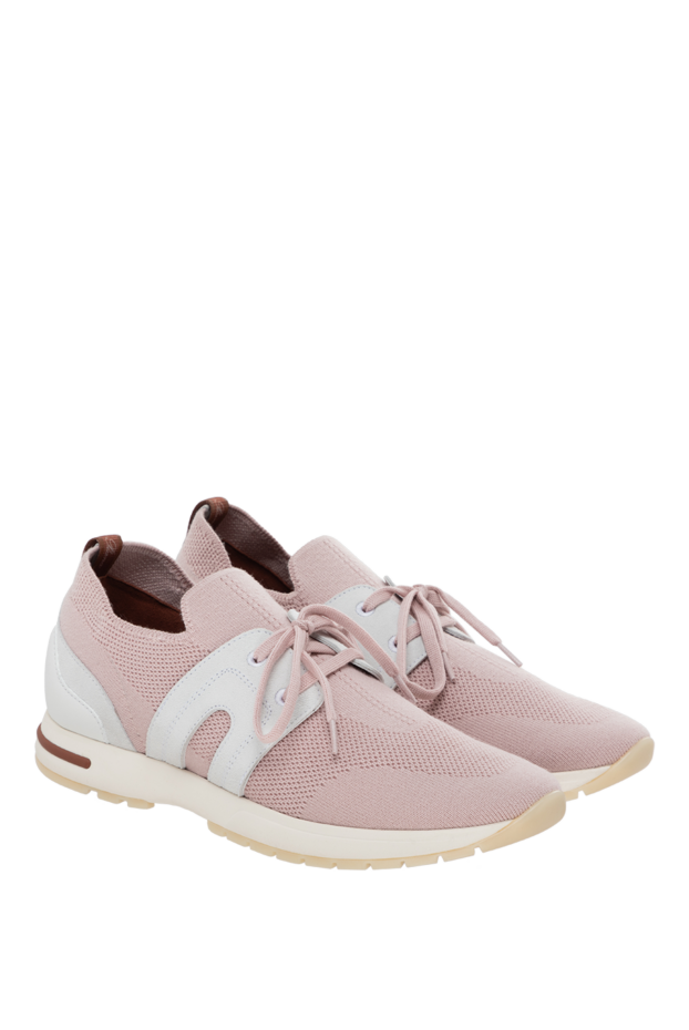 Loro Piana pink wool sneakers for women 175763 - photo 3