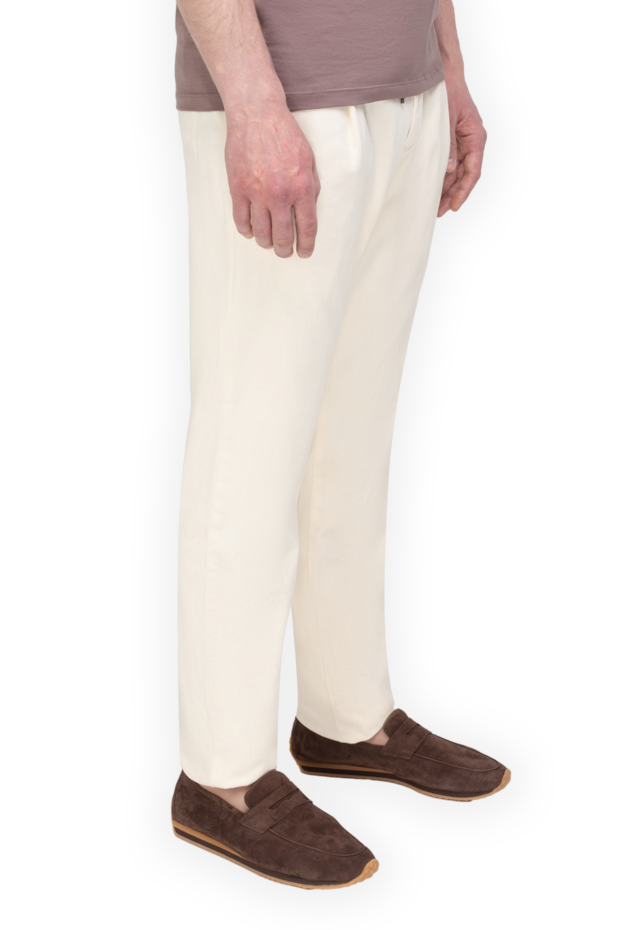 PT01 (Pantaloni Torino) men's white trousers with pleats and drawstring 175781 - photo 3