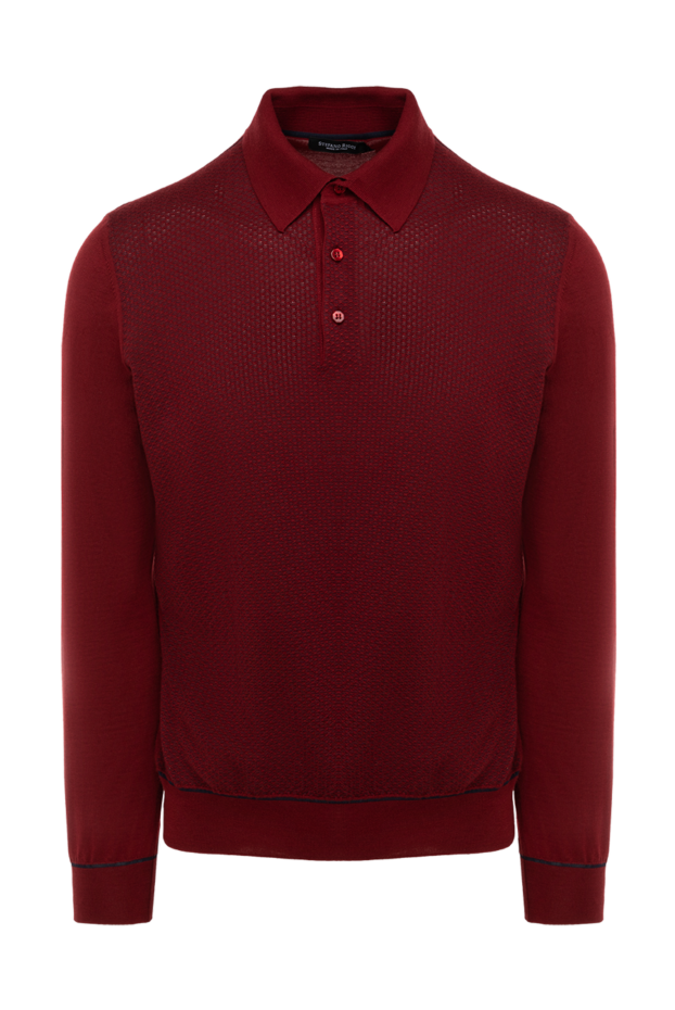 Stefano Ricci long sleeve cashmere and silk polo shirt for men red 175823 - photo 1