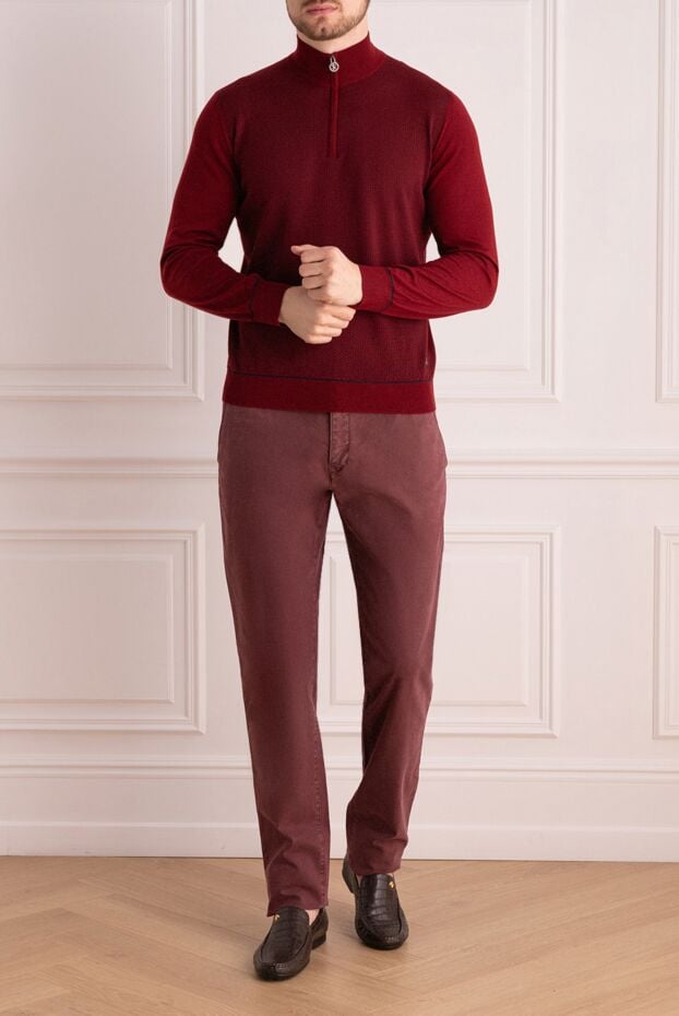 Stefano Ricci men's red cashmere and silk troyer with logo 175826 - photo 2