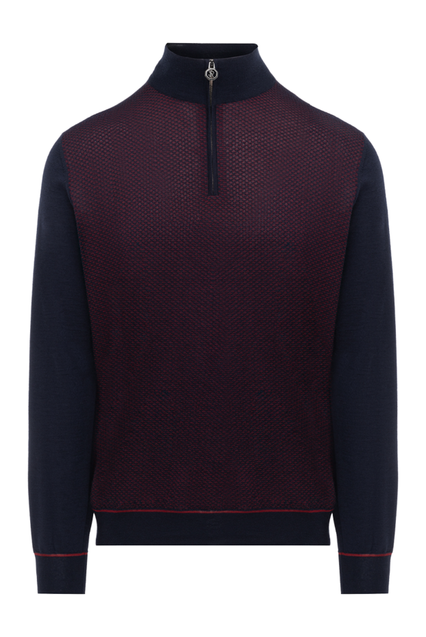 Stefano Ricci men's cashmere and silk troyer in burgundy and blue with a zipper 175828 - photo 1