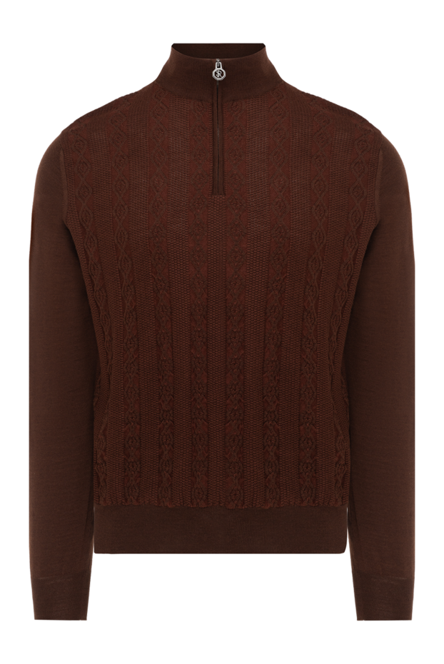 Stefano Ricci chocolate colored wool and silk troyer with raised weave 175832 - photo 1