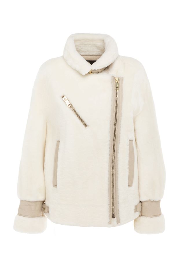 Fur and polyester jacket for women white - photo 1