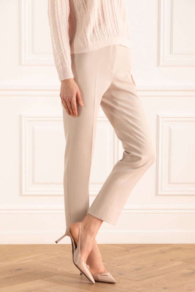 Peserico beige classic trousers with an overlapping waistband women's 175987 - photo 3